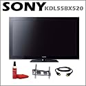 Sony KDL55BX520 55-Inch Bravia BX520-Series LCD HDTV + TV Wall Mount + 6FT HDMI Cable + Screen Cleaning Kit